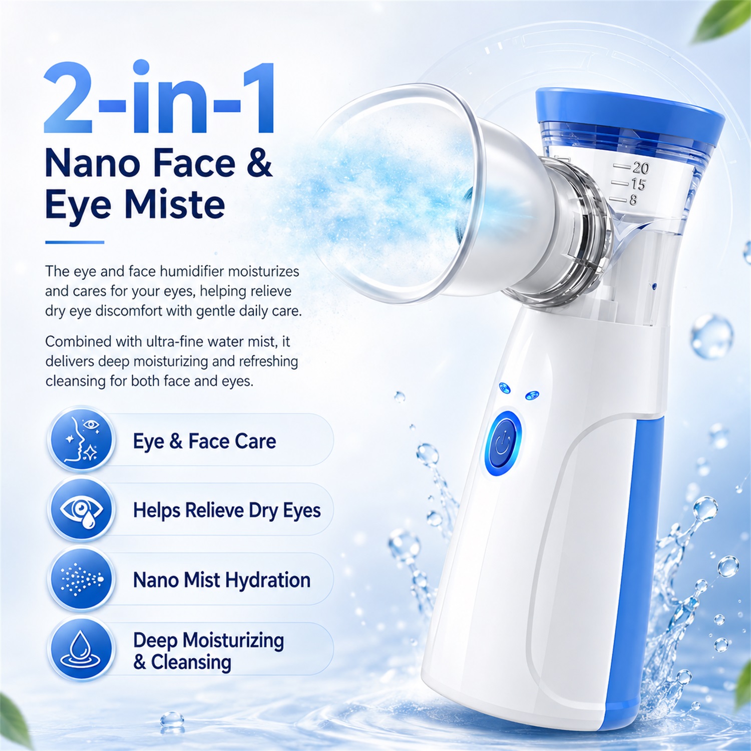 Face Steamer - Handheld Facial Nano Mister Draagbare Hydraterende